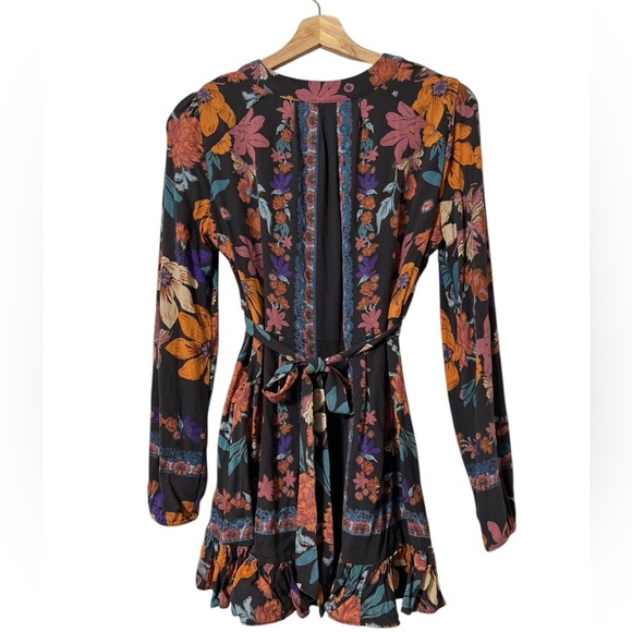 Free People Violet Hill Mixed Print Tunic Dress Womens Sz 8 Boho Bohemian Hippie - Picture 2 of 7